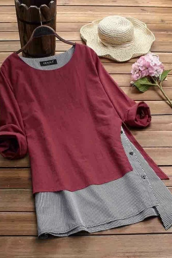 The Best Plus Size Women V Neck Summer Tops Ladies Casual Long Sleeve Tunic Baggy Loose T Shirts Tunic Tops Women Clothes Online - Takalr