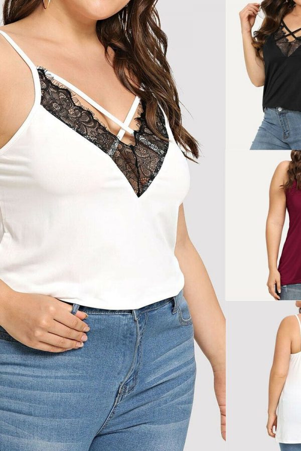 The Best Plus Size Women's Casual Sleeveless Silk Vest Blouse Fashion Ladies Loose Solid Casual Beach Shirt Tops Online - Takalr