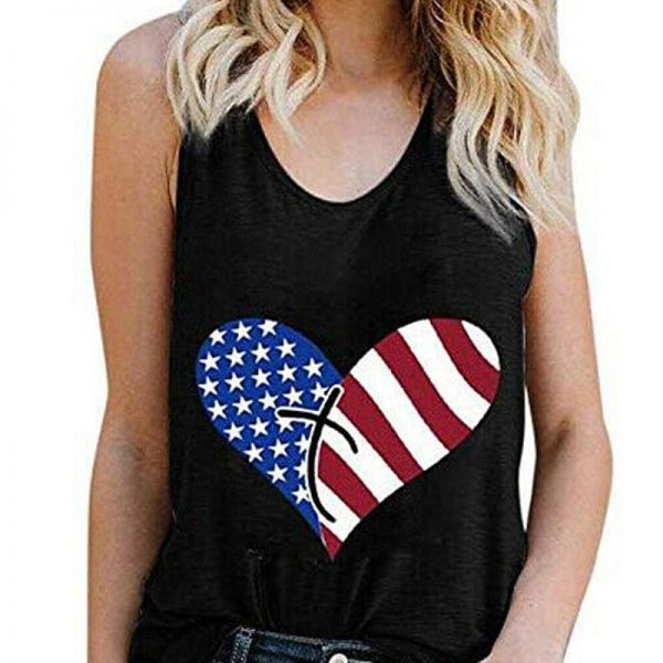 The Best Print Vest Cami Tops Tees Sleeveless Blouse Ladies Casual Loose Tank Tops Online - Takalr