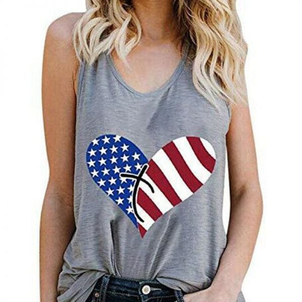 The Best Print Vest Cami Tops Tees Sleeveless Blouse Ladies Casual Loose Tank Tops Online - Takalr