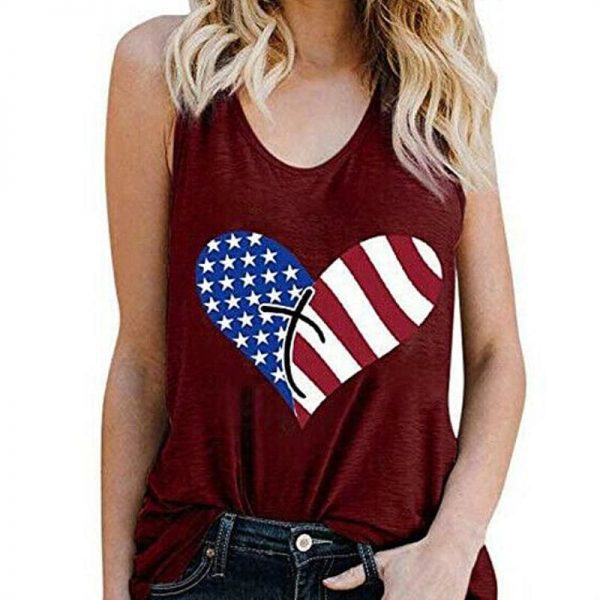 The Best Print Vest Cami Tops Tees Sleeveless Blouse Ladies Casual Loose Tank Tops Online - Takalr