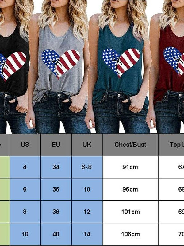 The Best Print Vest Cami Tops Tees Sleeveless Blouse Ladies Casual Loose Tank Tops Online - Takalr