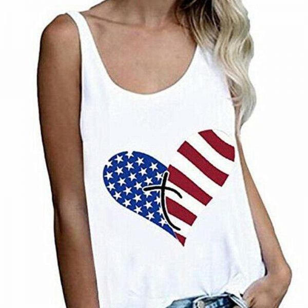 The Best Print Vest Cami Tops Tees Sleeveless Blouse Ladies Casual Loose Tank Tops Online - Takalr