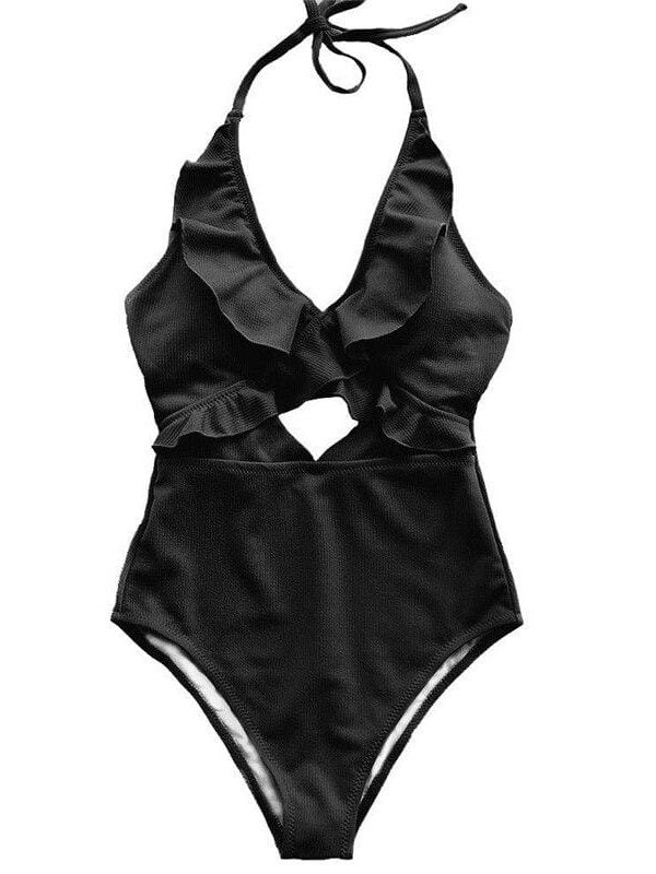 The Best Ruffle Swimsuit Women Backless Swimwear Women One Piece Swimsuit Padded Bathing Suit Ladies Beachwear Monokini Maillot De Bain Online - Takalr