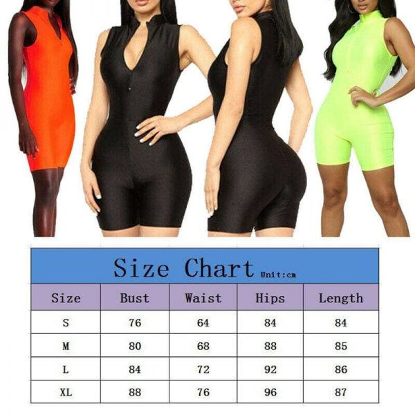 The Best Skinny Women's Playsuits  V-neck Zipper Sleeveless Female Playsuit Summer New Fashion Solid Short Romper Online - Takalr