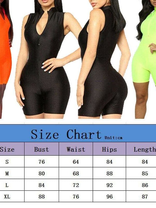 The Best Skinny Women's Playsuits  V-neck Zipper Sleeveless Female Playsuit Summer New Fashion Solid Short Romper Online - Takalr