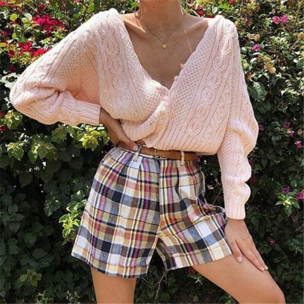 The Best Spring Autumn Women Ladies Knitted Cardigan Solid Color Long Sleeve V-neck Sweater Fashionable Button Sweater Online - Takalr