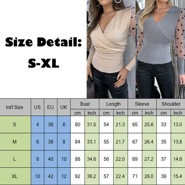 The Best Spring Mesh Long Sleeve Shirt Sexy V Neck Long Sleeve Casual blouses Tops Online - Takalr