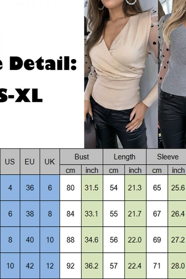 The Best Spring Mesh Long Sleeve Shirt Sexy V Neck Long Sleeve Casual blouses Tops Online - Takalr