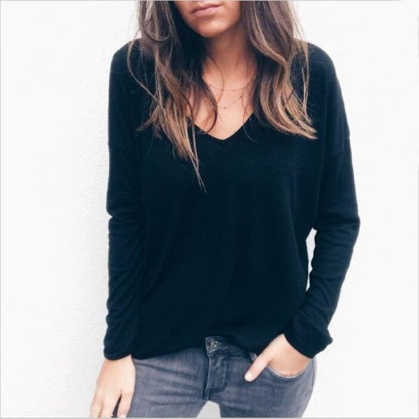 The Best Stylish Women Lady Tops Casual Floral Lace Backless V Neck Long Sleeve Blouse Shirt Summer Autumn Tops Online - Takalr