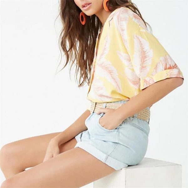 The Best Summer Blouse Women Short Sleeve Blouse Casual  Print Tops Shirt Online - Takalr