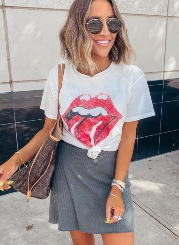 The Best Summer Casual Print T-Shirts Fashion Women O Neck Short Sleeve Loose Tshirt Big Lips Printed T Shirt Women Online - Takalr