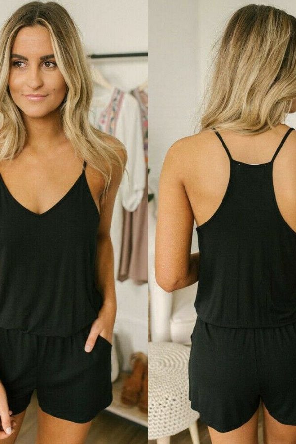 The Best Summer Casual Soft Sleeveless V-Neck Jumpsuit Nightwear Women Robe Ladies Loose Nightdress Sleepwear Online - Takalr