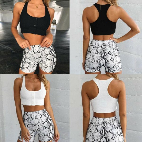 The Best Summer Casual Tops Sport Fitness Stretch Workout Short Tank Top Online - Takalr