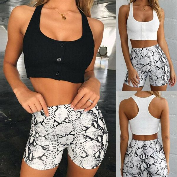 The Best Summer Casual Tops Sport Fitness Stretch Workout Short Tank Top Online - Takalr