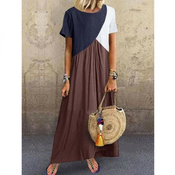 The Best Summer Dress For Women Ladies Boho Maxi Dress Casual Short Sleeve Office Dress Holiday Beach Sundress Plus Size Online - Takalr