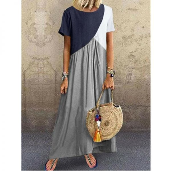 The Best Summer Dress For Women Ladies Boho Maxi Dress Casual Short Sleeve Office Dress Holiday Beach Sundress Plus Size Online - Takalr