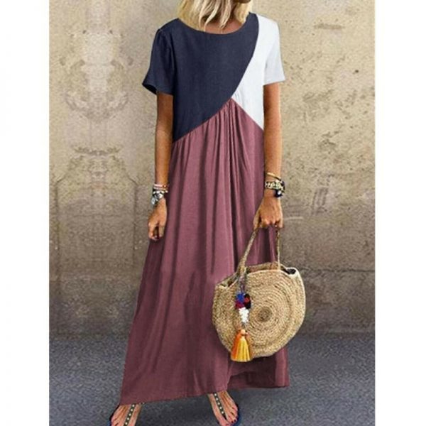 The Best Summer Dress For Women Ladies Boho Maxi Dress Casual Short Sleeve Office Dress Holiday Beach Sundress Plus Size Online - Takalr