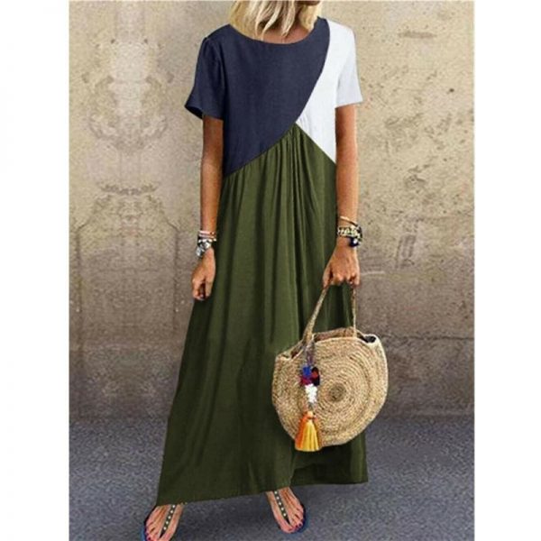 The Best Summer Dress For Women Ladies Boho Maxi Dress Casual Short Sleeve Office Dress Holiday Beach Sundress Plus Size Online - Takalr