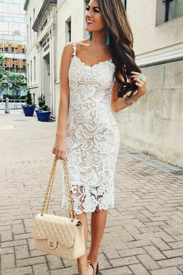 The Best Summer Dress Ladies Holiday Party Sleeveless Bodycon Sexy Short Mini Lace Sundress Online - Takalr