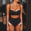 The Best Summer  High Waist Polka Dot Bikini Sets Women Swimsuit Push Up Bra Bikinis Set Top High Waist Bottom Swimwear Bathing Suit Online - Takalr