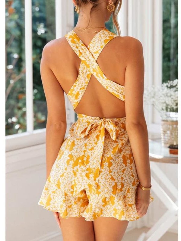 The Best Summer Holiday Jumpsuit Playsuit Beach Sexy Ladies Boho Loose Casual Rompers Shorts Mini Short Pants Online - Takalr