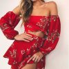 The Best Summer Holiday Women 2 Piece Set Off Shoulder Blouse Plus Skirts Bandage Bandeau Crop Top Skirt Beach Outfit Sundress Online - Takalr