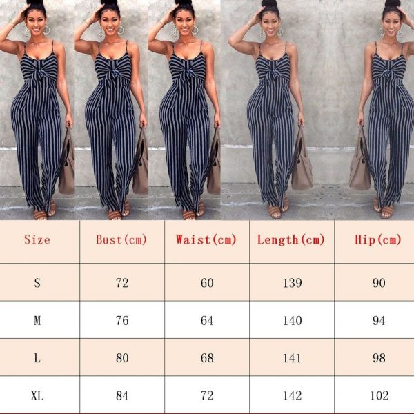 The Best Summer Hot Bodycon Backless Stripe Jumpsuits Women Party Clubwear Jumpsuits Casual Bowtie Overalls Long Pant Trousers Online - Takalr