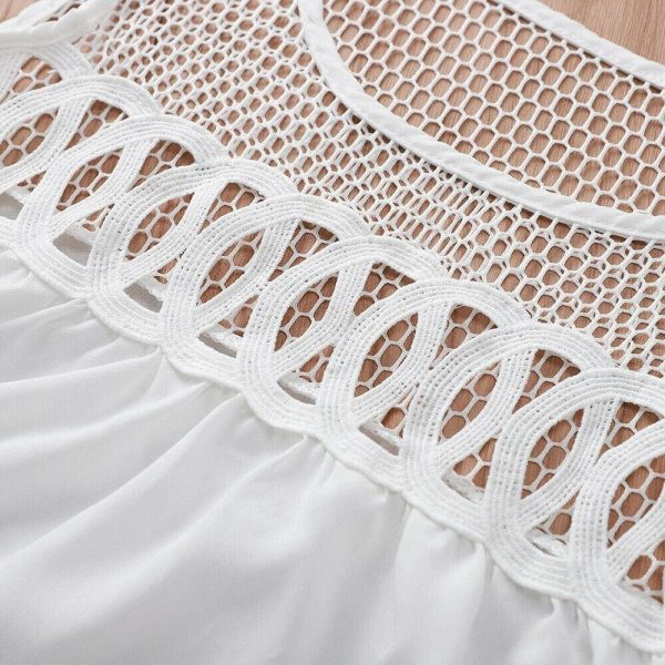 The Best Summer Ladies Mesh Openwork Short Sleeve Tops Shirt Women Casual Loose Ruffled Off-Shoulder Blouse Shirt Online - Takalr