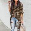 The Best Summer Leopard Print Chiffon Half Sleeve Casual Shirt Tops Blouse Online - Takalr