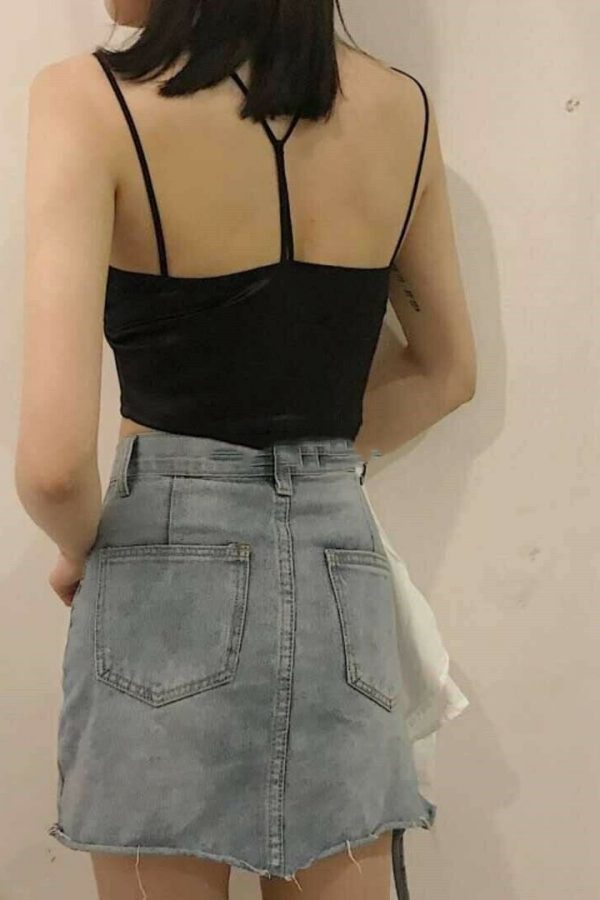 The Best Summer Satin Crop Tops Women Bralette Bustier Bra Vest Shirt V Neck Ladies Tops Online - Takalr