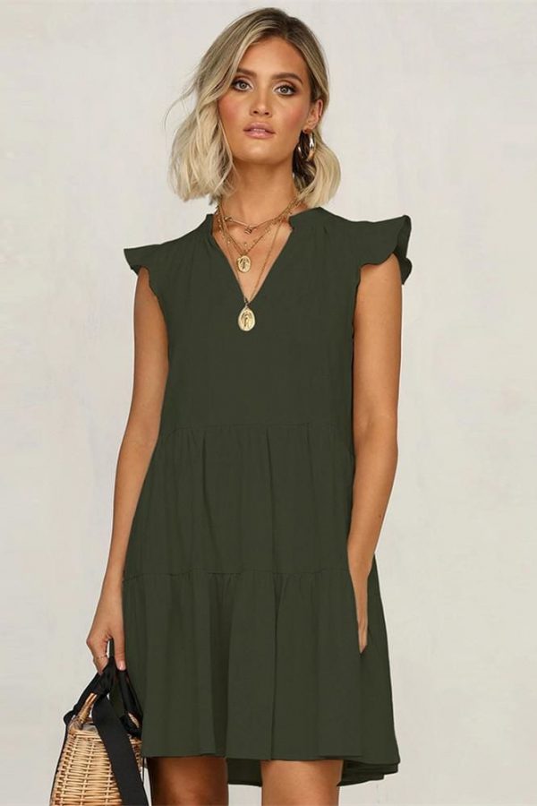 The Best Summer Smock Dress Tops Ladies Holiday Beach Casual Loose Shirt Sundress Online - Takalr