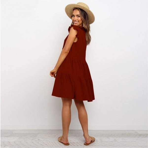 The Best Summer Smock Dress Tops Ladies Holiday Beach Casual Loose Shirt Sundress Online - Takalr