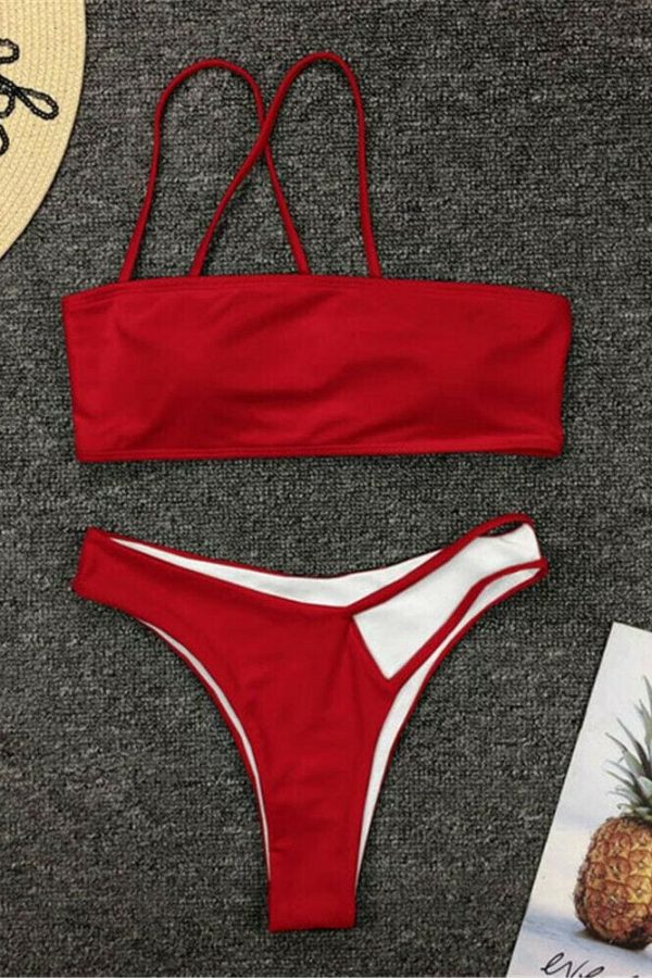 The Best Summer Women Bandage One Shoulder Bra Thongs Bikini Push-up Bra Swimsuit Bathing 2pcs Set Swimwear Beachwear Online - Takalr