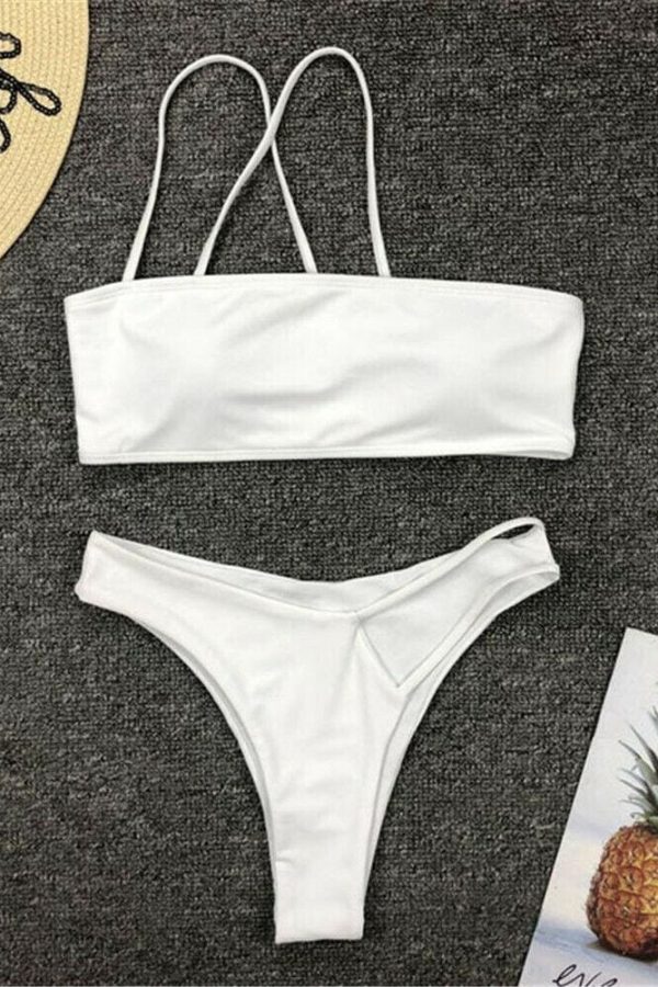 The Best Summer Women Bandage One Shoulder Bra Thongs Bikini Push-up Bra Swimsuit Bathing 2pcs Set Swimwear Beachwear Online - Takalr