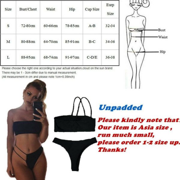 The Best Summer Women Bandage One Shoulder Bra Thongs Bikini Push-up Bra Swimsuit Bathing 2pcs Set Swimwear Beachwear Online - Takalr