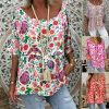 The Best Summer Women Batwing Sleeve Floral Tops Shirt Fashion Ladies Casual O-Neck Loose Top Blouse Plus Size New Online - Takalr