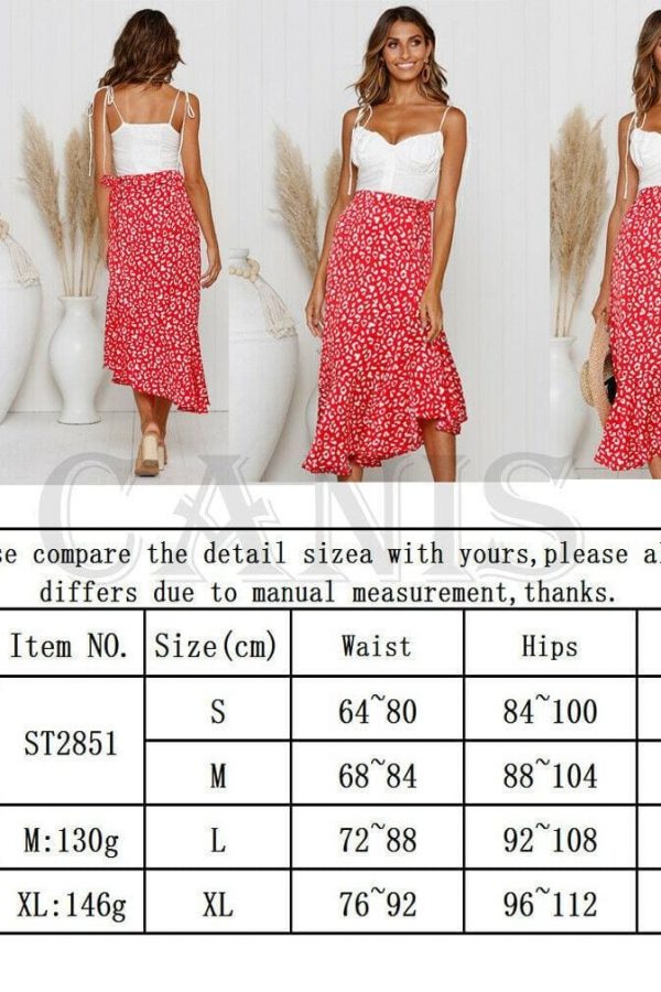 The Best Summer Women Boho High Waist Maxi Long Skirts Fashion Print Elastic Waist Beachwear Chiffon Casual Skirt New Online - Takalr