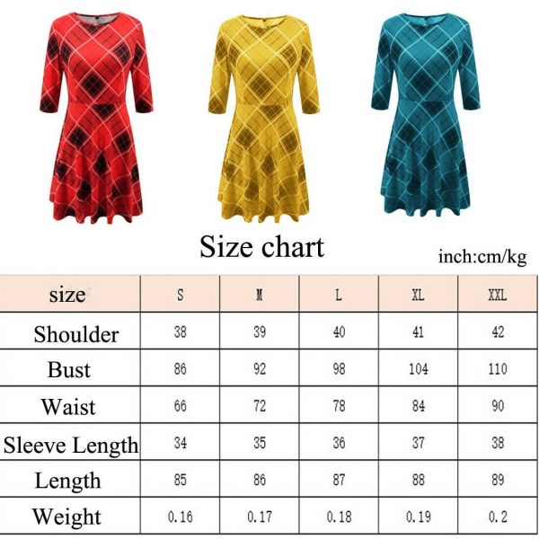 The Best Summer Women Boho Plaid Check Midi Dress Ladies Elegant Formal Party Beach Wrap Casual Bodycon Round Neck Dress Online - Takalr