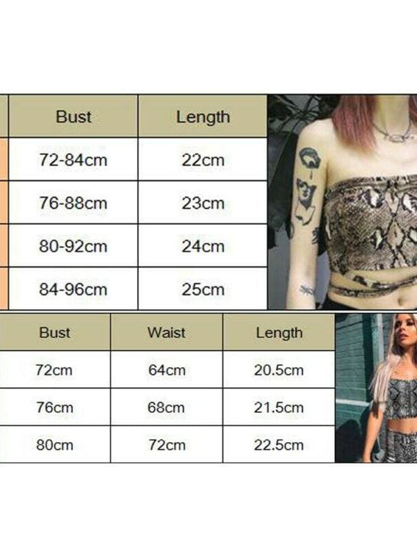 The Best Summer Women Casual Snake Skin Print Tank Top Sportwear Bustier Bra Vest Crop Tops Ladies Sleeveless Tube Tops Shirt Online - Takalr