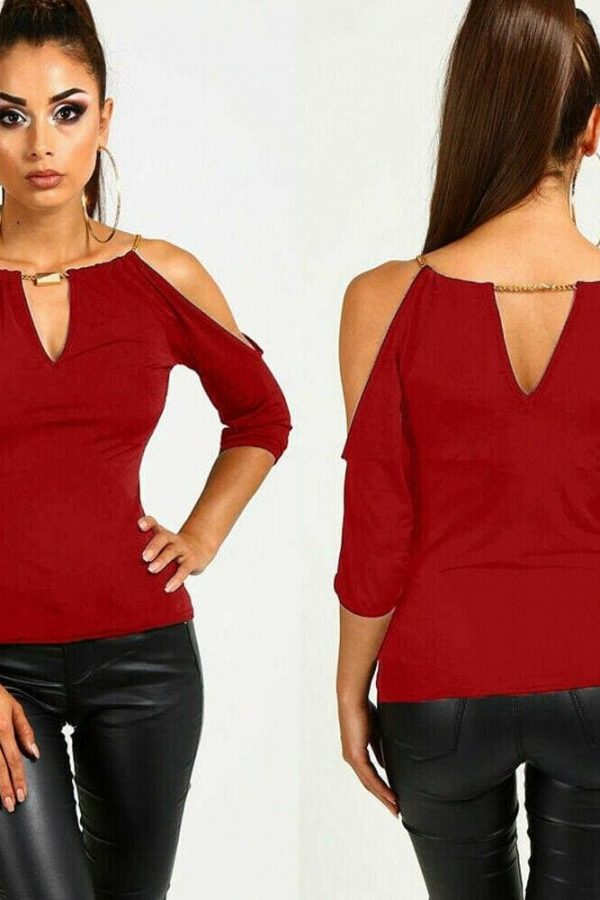 The Best Summer Women Cotton Blouse Shirt Leakage Shoulder Ladies Slim Casual Female Tops Tees Women Clothes Hot Online - Takalr