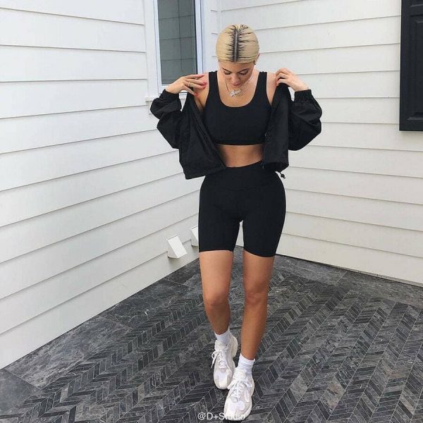 The Best Summer Women High Waist Plain Stretchy Basic Sports Shorts Athletic Gym Fitness Running Trousers Solid Casual Online - Takalr