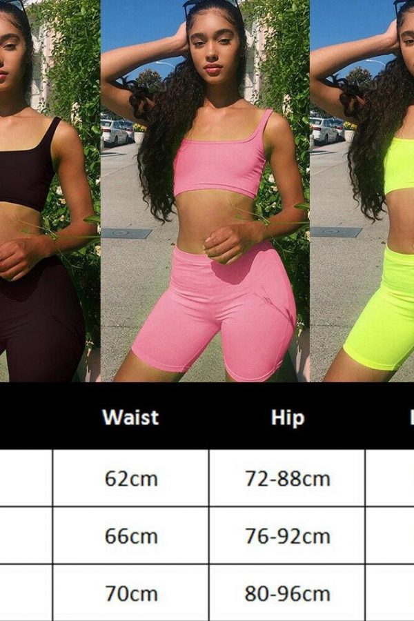 The Best Summer Women High Waist Plain Stretchy Basic Sports Shorts Athletic Gym Fitness Running Trousers Solid Casual Online - Takalr