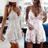 The Best Summer Women Lace Short Mini Dress Ladies Bodycon Sleeveless Summer Holiday Party Boho Beach Mini Dress Sundress Online - Takalr