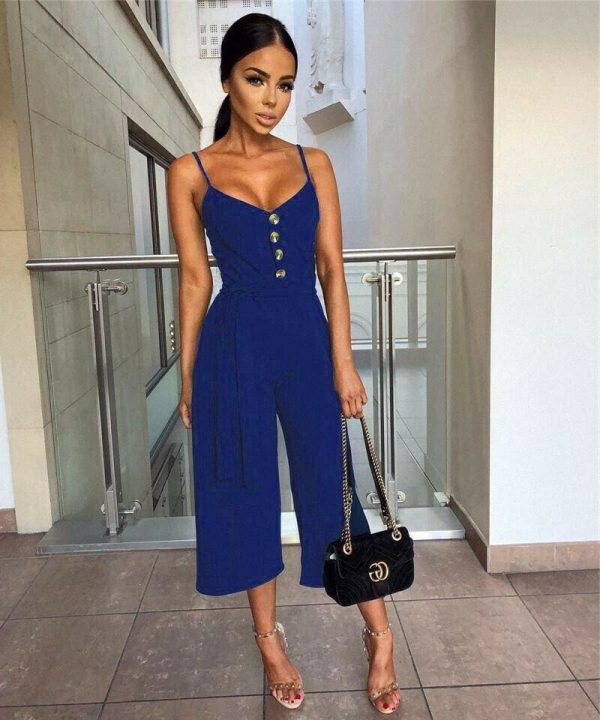 The Best Summer Women Ladies Clubwear Playsuit Fashion Bodycon Party Jumpsuit Romper Trousers Casual Loose Linen Cotton Jumpsuit Online - Takalr