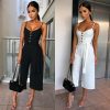 The Best Summer Women Ladies Clubwear Playsuit Fashion Bodycon Party Jumpsuit Romper Trousers Casual Loose Linen Cotton Jumpsuit Online - Takalr