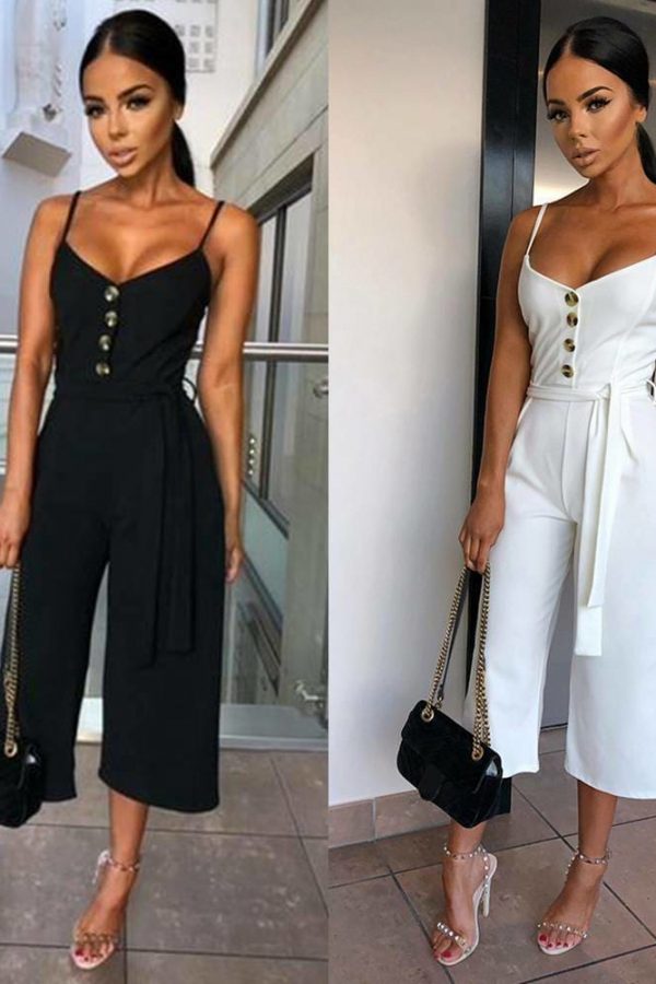 The Best Summer Women Ladies Clubwear Playsuit Fashion Bodycon Party Jumpsuit Romper Trousers Casual Loose Linen Cotton Jumpsuit Online - Takalr