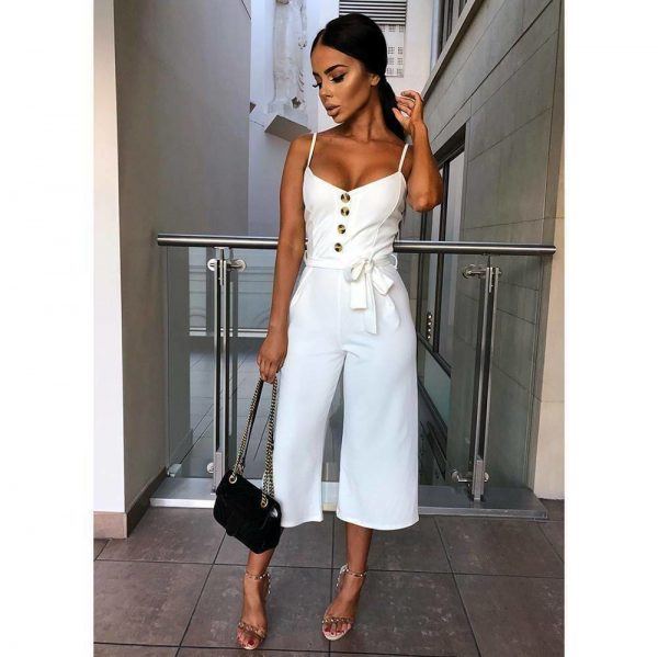 The Best Summer Women Ladies Clubwear Playsuit Fashion Bodycon Party Jumpsuit Romper Trousers Casual Loose Linen Cotton Jumpsuit Online - Takalr