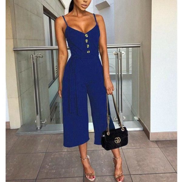 The Best Summer Women Ladies Clubwear Playsuit Fashion Bodycon Party Jumpsuit Romper Trousers Casual Loose Linen Cotton Jumpsuit Online - Takalr