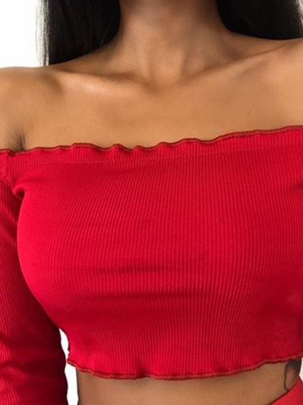 The Best Summer Women Off Shoulder Tank Tops Slim Sleeve Off Shoulder Crop Tops Online - Source Silk